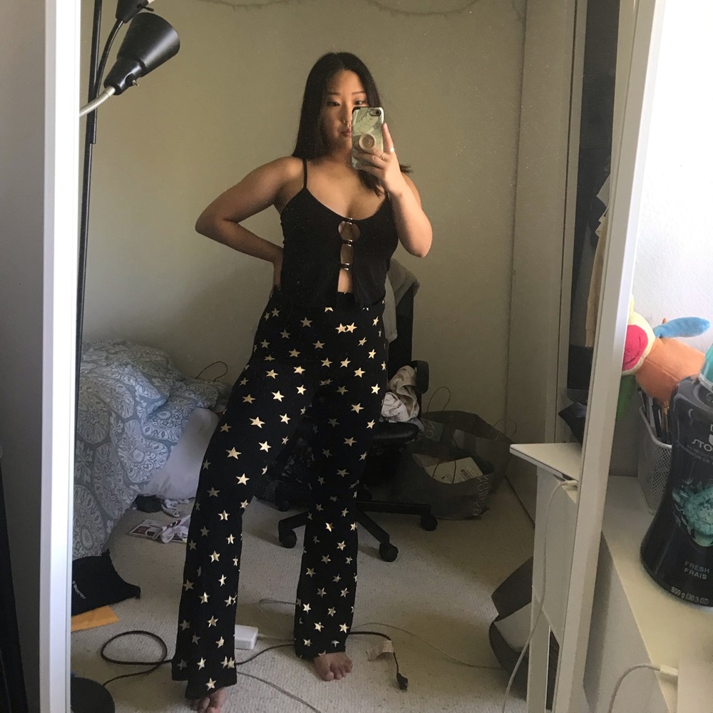 flare star print pants